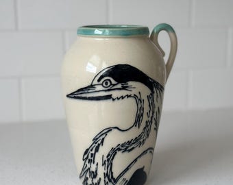 Blue Heron Vase