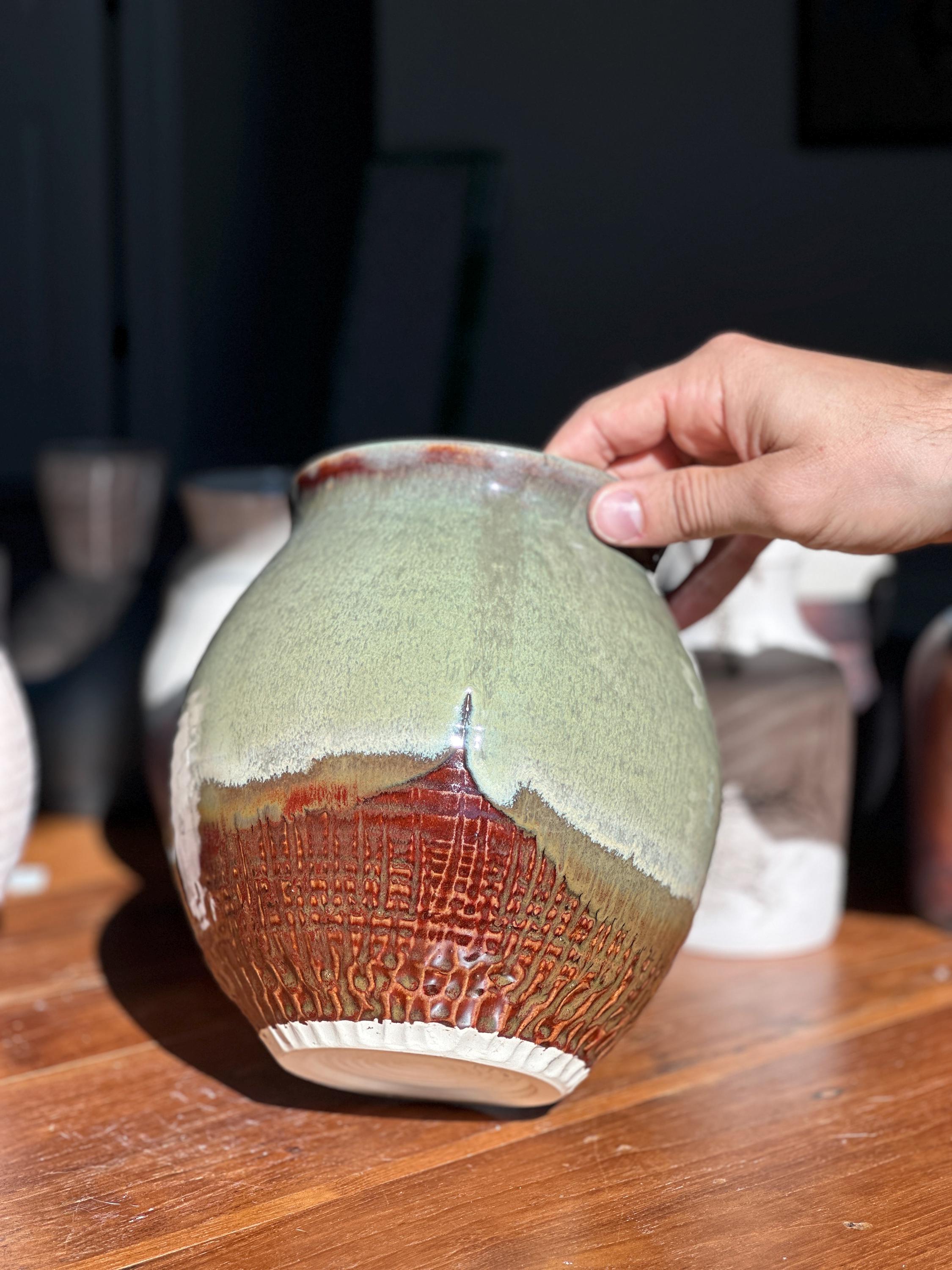 手作り陶器の花瓶 陶器の花瓶 手作り陶器 - Etsy 日本