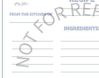 Blue Cornflower Recipe Card |Corning Ware Design | Vintage Kitchen