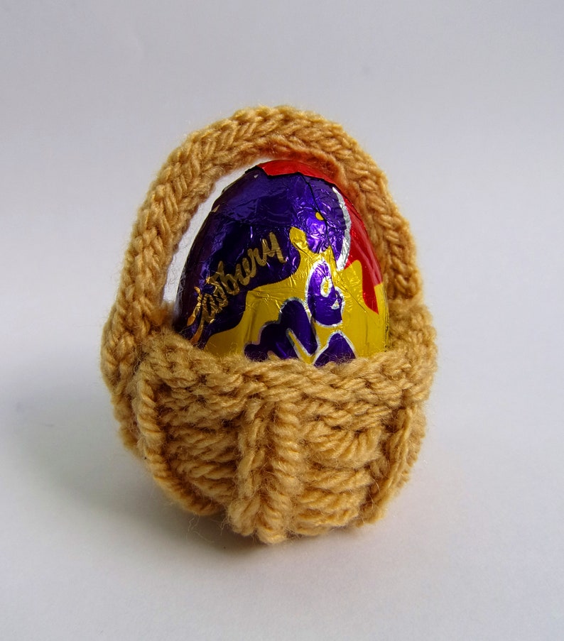 KNITTING PATTERN easter basket creme egg cover Chick & Bunny image 9