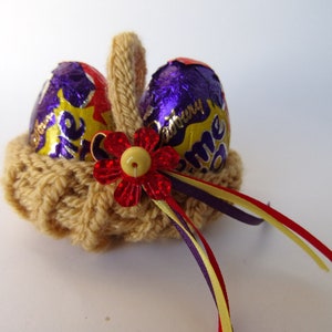 KNITTING PATTERN easter basket creme egg cover Chick & Bunny image 3