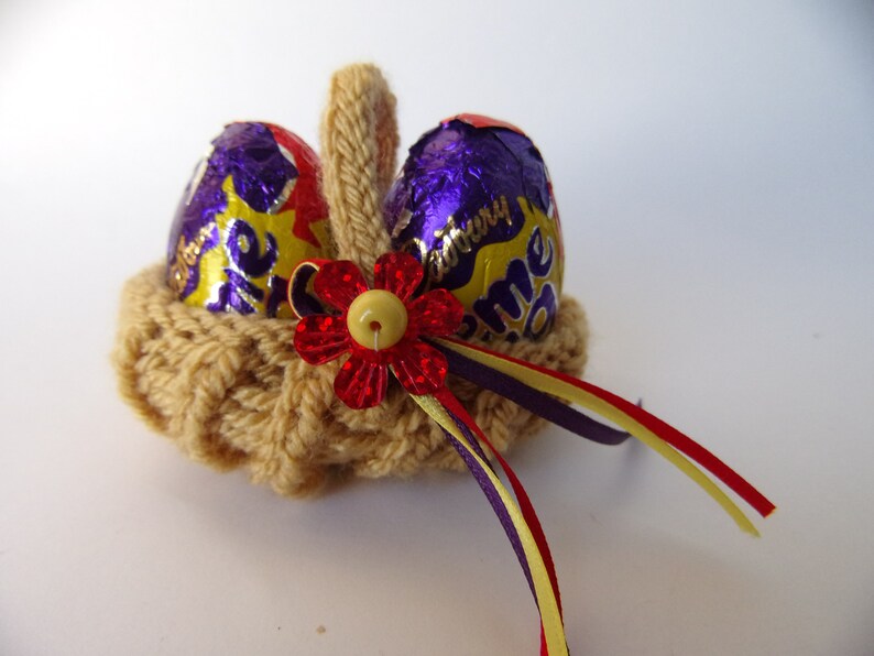 KNITTING PATTERN easter basket creme egg cover Chick & Bunny image 3