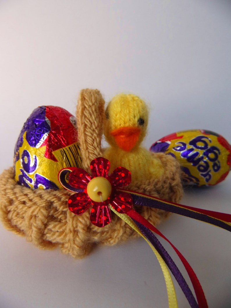 KNITTING PATTERN Easter Basket Creme Egg Cover Chick & Bunny Etsy