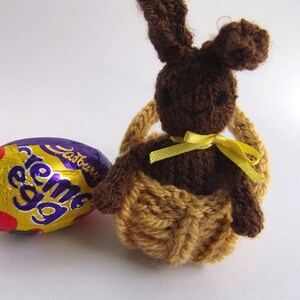 KNITTING PATTERN easter basket creme egg cover Chick & Bunny image 6