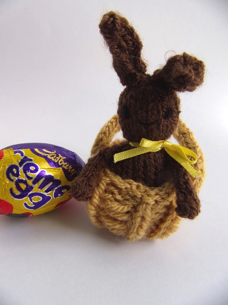 KNITTING PATTERN easter basket creme egg cover Chick & Bunny image 6