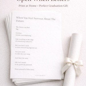 Graduation Open When Letters | Encouragement Gift for College Graduate PDF