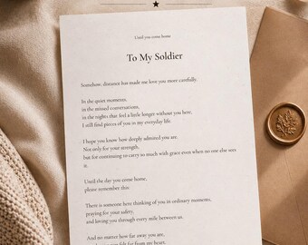 Letter To Soldier | Military Deployment Love Letter (Digital Download)