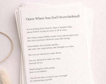 Open When Hard Days Letters | Comfort & Emotional Support Printable PDF