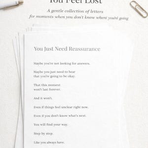 Open When You Feel Lost Letters | Emotional Support Printable Download