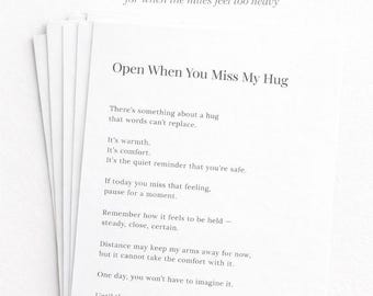 Open When You Miss Me Letters | Long Distance Relationship Printable PDF