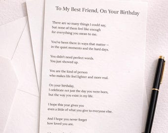 Friend Birthday Letter, Emotional Keepsake, Meaningful Gift (Instant Download PDF)