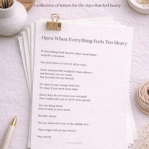 Open When You Need Me Letter | Emotional Support Printable PDF