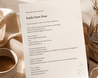 Faith Over Fear Letter | Christian Encouragement (Digital Download)