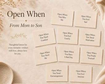 Open When Letters FROM Mom to Son | Mom's Thoughtful Keepsake Messages