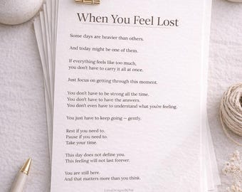 Printable Comfort Letter, Emotional Support, Self Love Reminder (Digital Download)