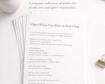 Romantic Open When Letters Printable | Anniversary Love Letters (Digital Download)