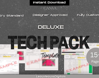 DELUXE Blank Tech Pack Template | Editable Canva Fashion Template