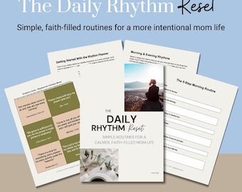 The Daily Rhythm Reset - Christian Morning Routine Evening Routine Planner for Women 24 pages