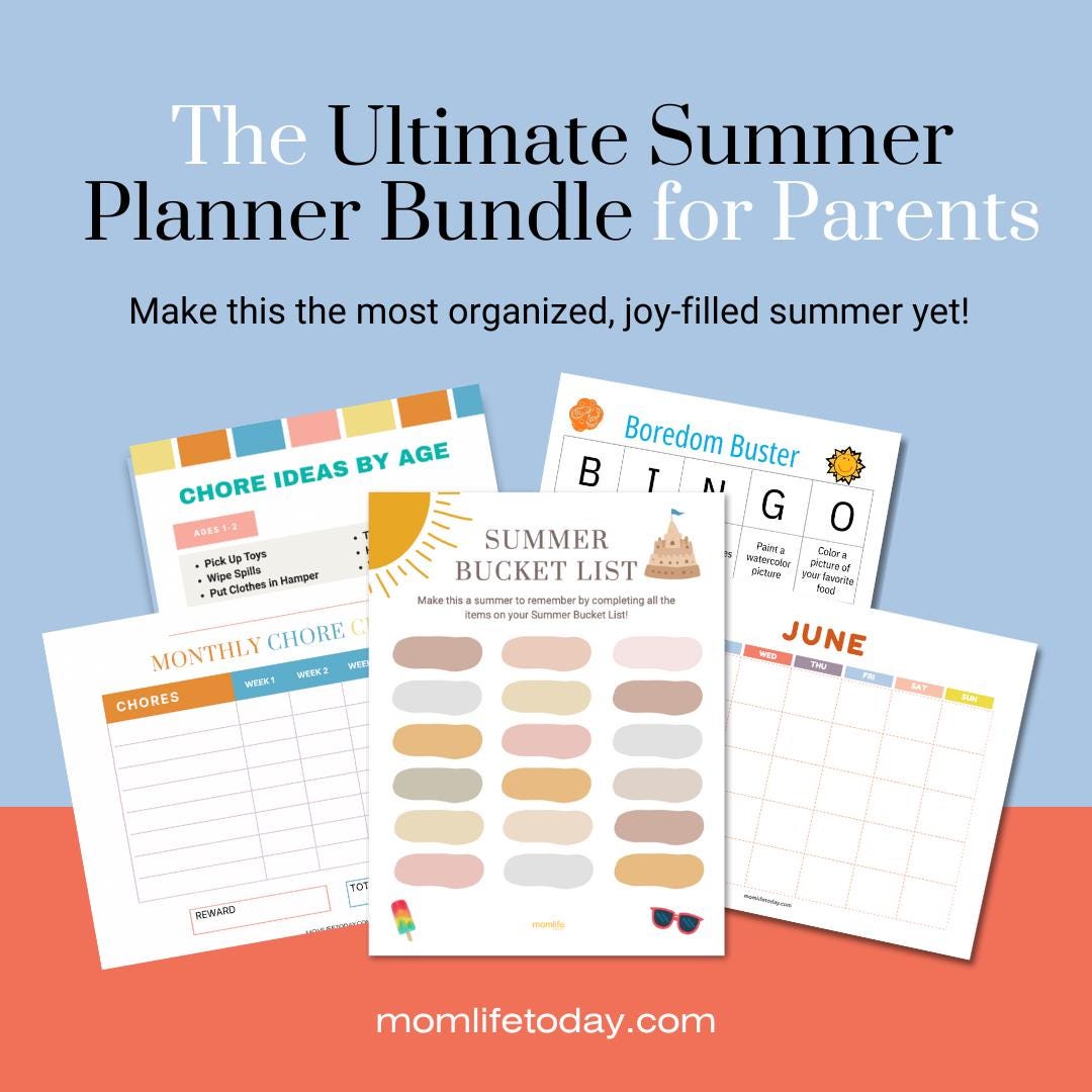 Summer Planner Bundle for Moms: Chore Charts, Activity Ideas, Bucket ...