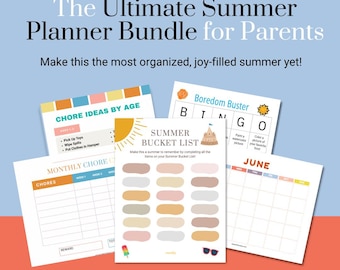 Summer Planner Bundle for Moms: Chore Charts, Activity Ideas, Bucket List & More!