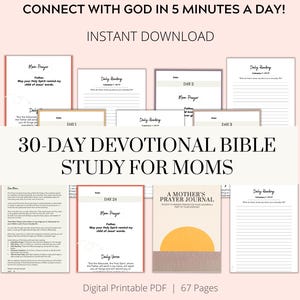 30-Day Prayer Journal for Moms: Christian Devotional (Digital Download)