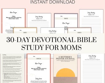 30-Day Prayer Journal for Moms: Christian Devotional (Digital Download)