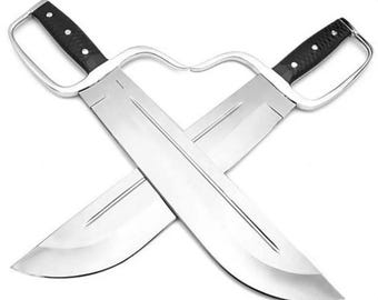 Handcrafted Carbon Steel Wing Chun Butterfly Swords Randall Style Practice Blades with Leather Sheaths | Gift for Him, Best item, Hot item