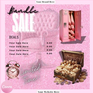 Flyer, Sale Flyer, FLASH SALE, Hair Nail Bundles Flyer, Stylist, Fashion,