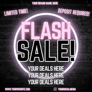 Flyer, Sale Flyer, FLASH SALE, Hair Nail Bundles Flyer, Stylist, Fashion,