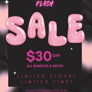 Flyer, Sale Flyer, FLASH SALE, Hair Nail Bundles Flyer, Stylist, Fashion,