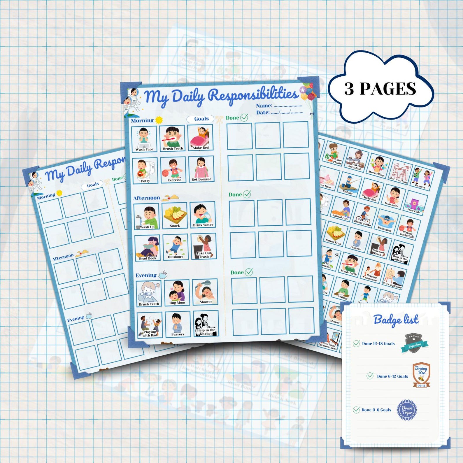 Daily Routine Fdc Kids Daily Routine Chart Printable Daily Responsibilities Schedule ...