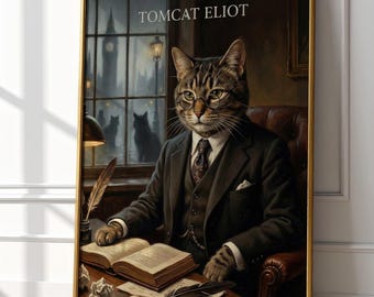Tomcat Eliot Portrait Print | T.S. Eliot Cat Art (Digital Download)
