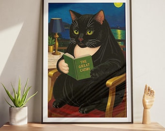 The Great Catsby Cat Poster – Funny Literary Art (Digital Download)