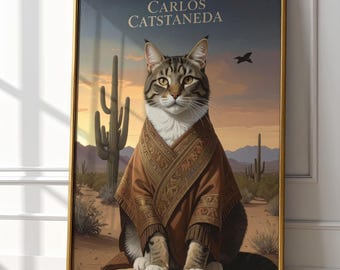 Schamanenkatze Kunstdruck | Carlos Castaneda inspiriert (Digitaler Download)