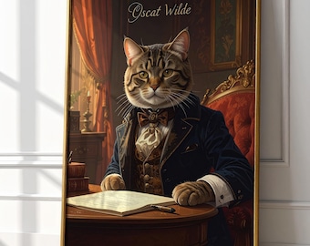Oscat Wildkatzen Portrait | Viktorianischer Dandy Kunstdruck (Digital Download)