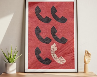 The First Voice Poster | Retro Communication Art | Vintage Patent Style Print | Aged Sound Wave Illustration  | Old Tech Decor