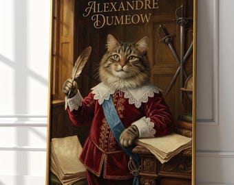 Alexandre Dumeow Katzenportrait | Französische Musketierkunst (Digital Art)