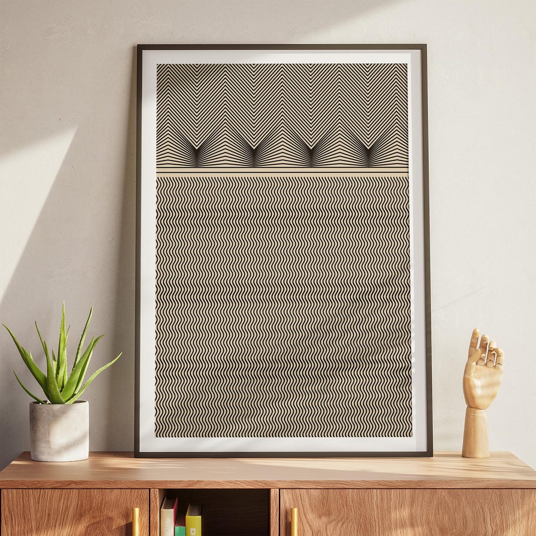 Mid Century Modern Geometric Art Print | Op Art Poster | Bauhaus Style ...