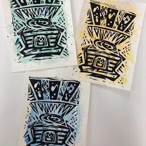 Musik Grußkarte Aquarell Druck Karten - Verschiedene Farben