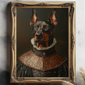 ルネッサンス・ドーベルマンの肖像画：ゴシック・ドッグ・アートプリント