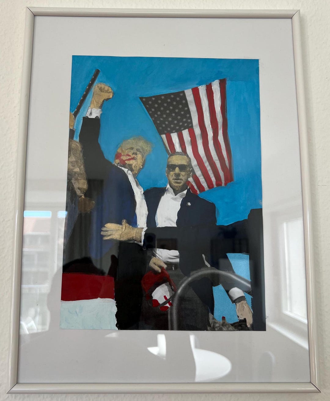 Trump Rally Paint Trump Rally Art Print, American Flag, Fight Pose - Etsy