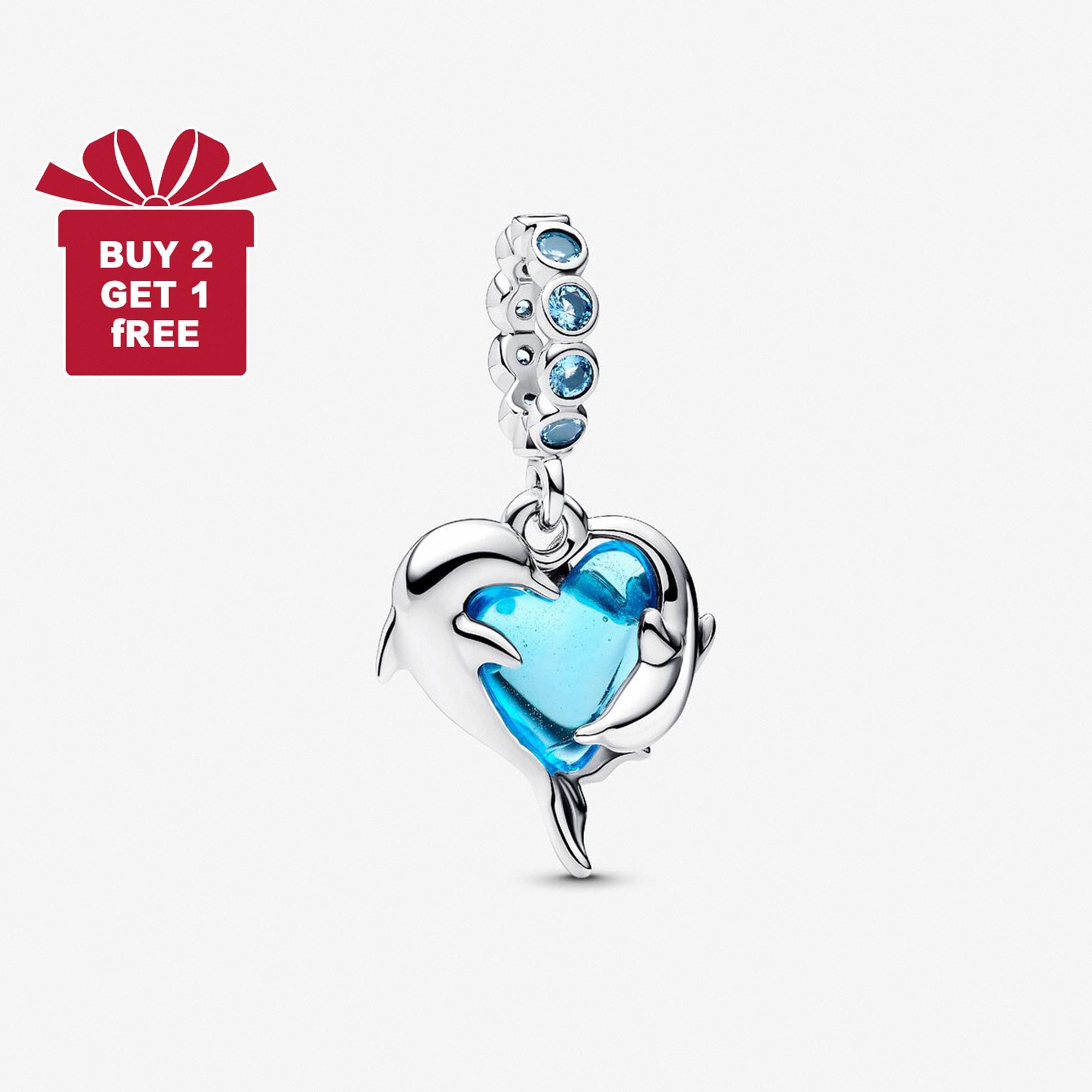 Pendentif Dauphin En Argent 925 - Verre Facetté, Style Breton - Neuf Avec étiquettes