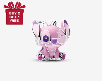 Disney Lilo & Stitch Angel Charm voor armband of ketting Zilver, kettinghanger, kersthandgemaakt, cadeau voor haar, reishanger