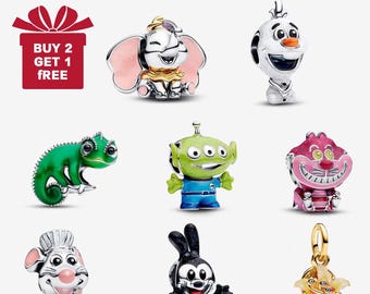 Pingente fofo da Disney para pulseira ou colar, prata, pingente para colar, feito à mão para o Natal, presente para ela, pingente de viagem