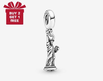 New York Statue of Liberty Dangle Charm for Bracelet or Necklace Silver, Necklace Pendant, Christmas Handmade, Gift for Her,Travel Pendant