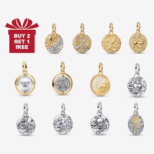 Vintage Medallion Charms for Bracelet or Necklace Silver, Necklace Pendant, Christmas Handmade, Gift for Her,Travel Pendant