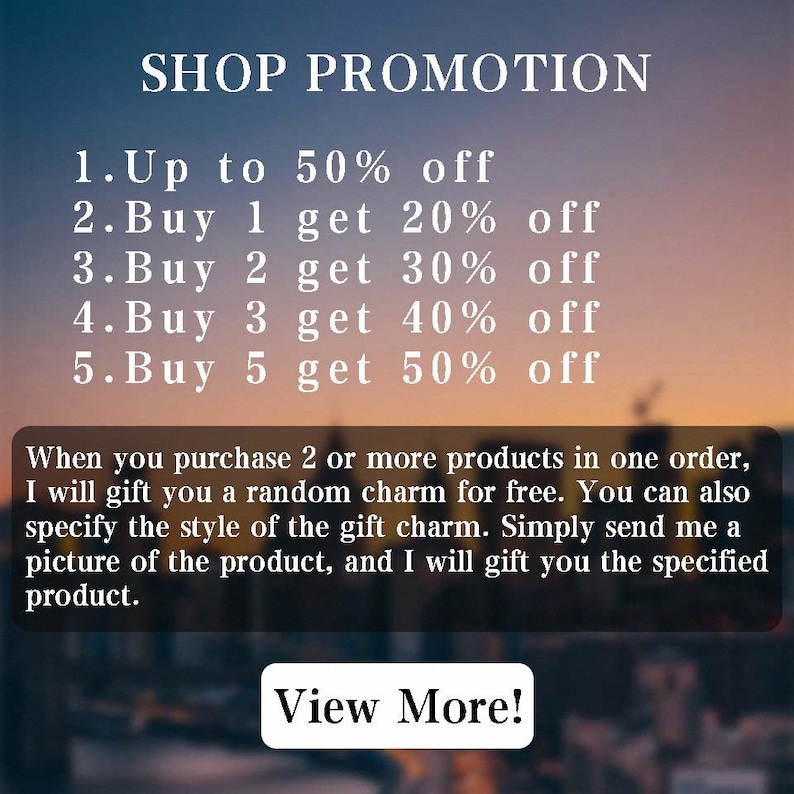 Pode incluir: Gr&aacute;fico promocional com texto: "SHOP PROMOTION." As ofertas incluem at&eacute; 50% de desconto e brindes na compra. A imagem tem um fundo desfocado e um bot&atilde;o "View More!"
