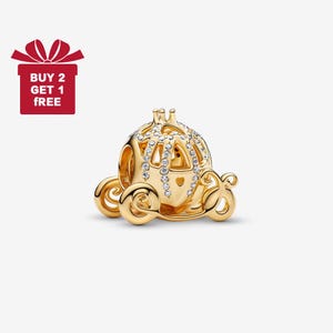 Disney Cinderella Carriage Charm for Bracelet or Necklace Silver, Necklace Pendant, Christmas Handmade, Gift for Her,Travel Pendant