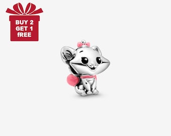 Disney The Aristocats Marie Charm for Bracelet or Necklace Silver, Necklace Pendant, Christmas Handmade, Gift for Her,Travel Pendant