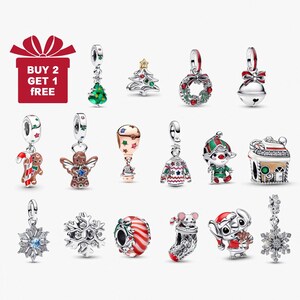 Christmas Charms Ciondoli In Argento Sterling 925 Per Bracciali E Collane – Perlina A Tema Natalizio, Foro 4,5-5 Mm, Regalo Per Donne